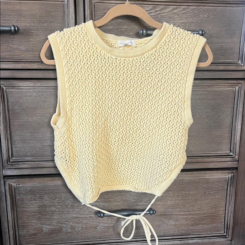 Gilded Intent Pale Yellow Knit Tie-Hem Tank
